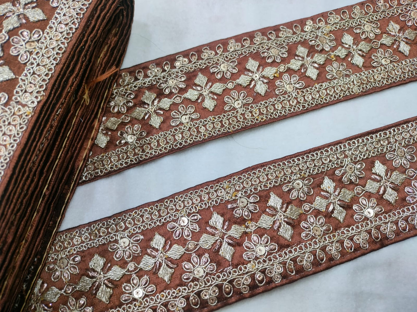 Brown Fancy Embellished Trim