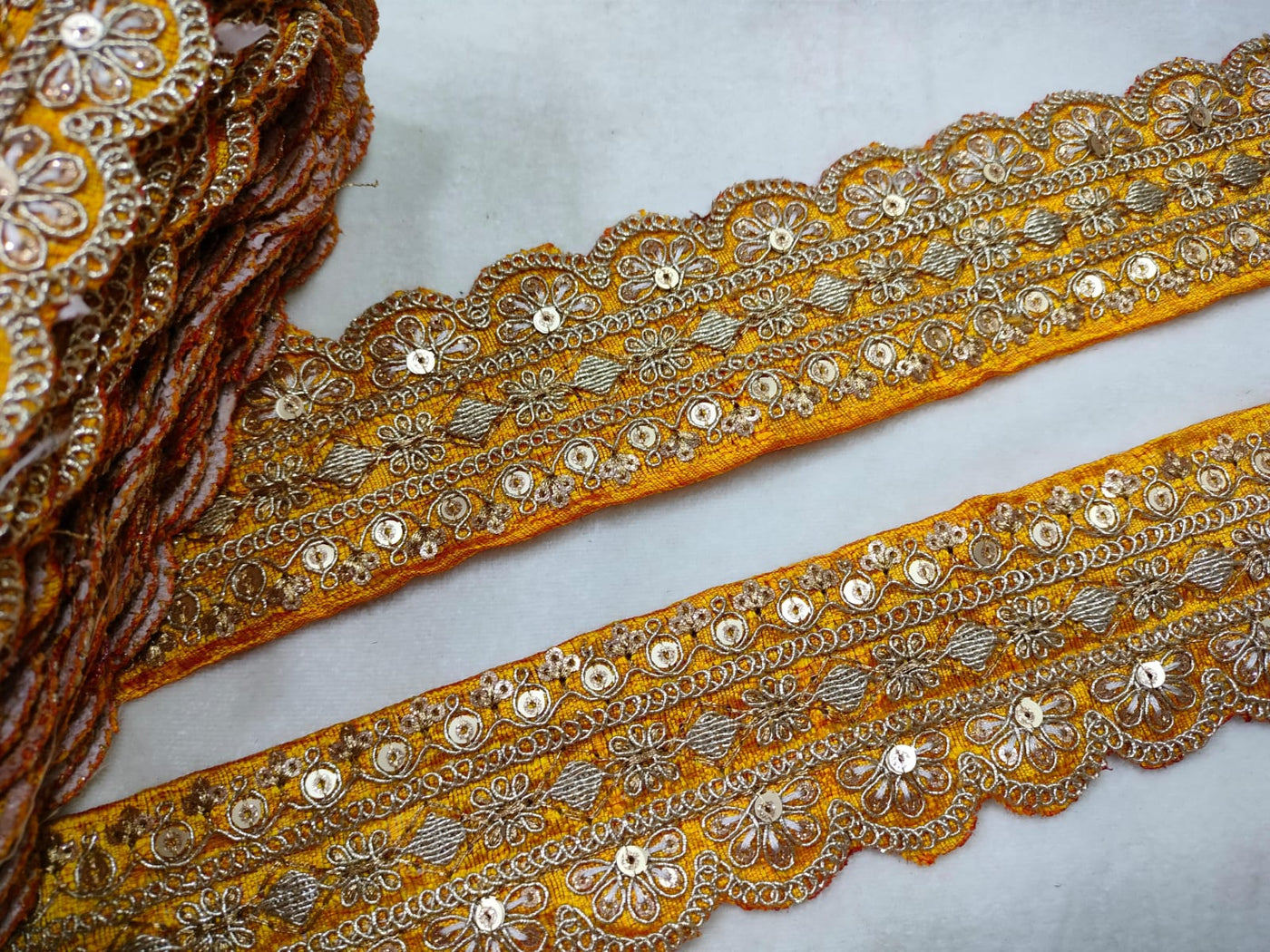 Deep Yellow Fancy Embellished Trim