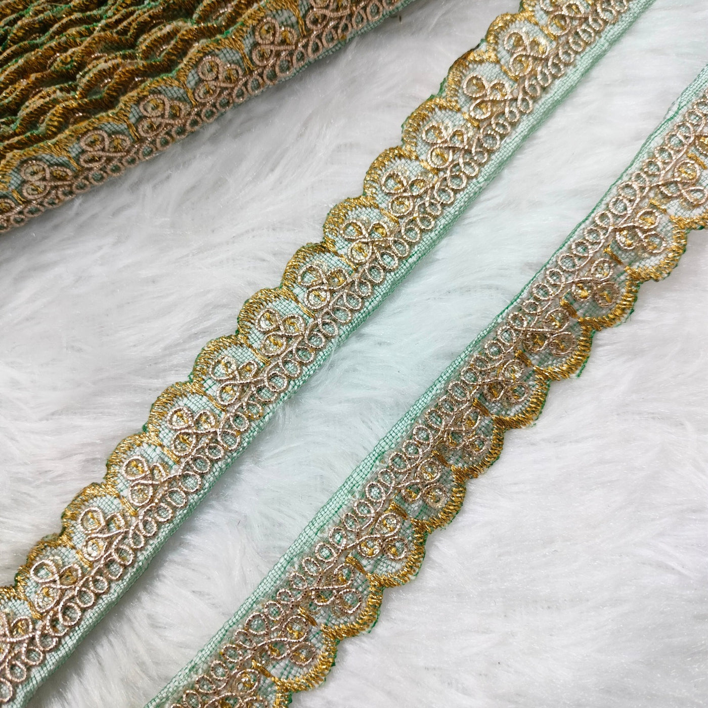 Sea Blue Fancy Embellished Trim