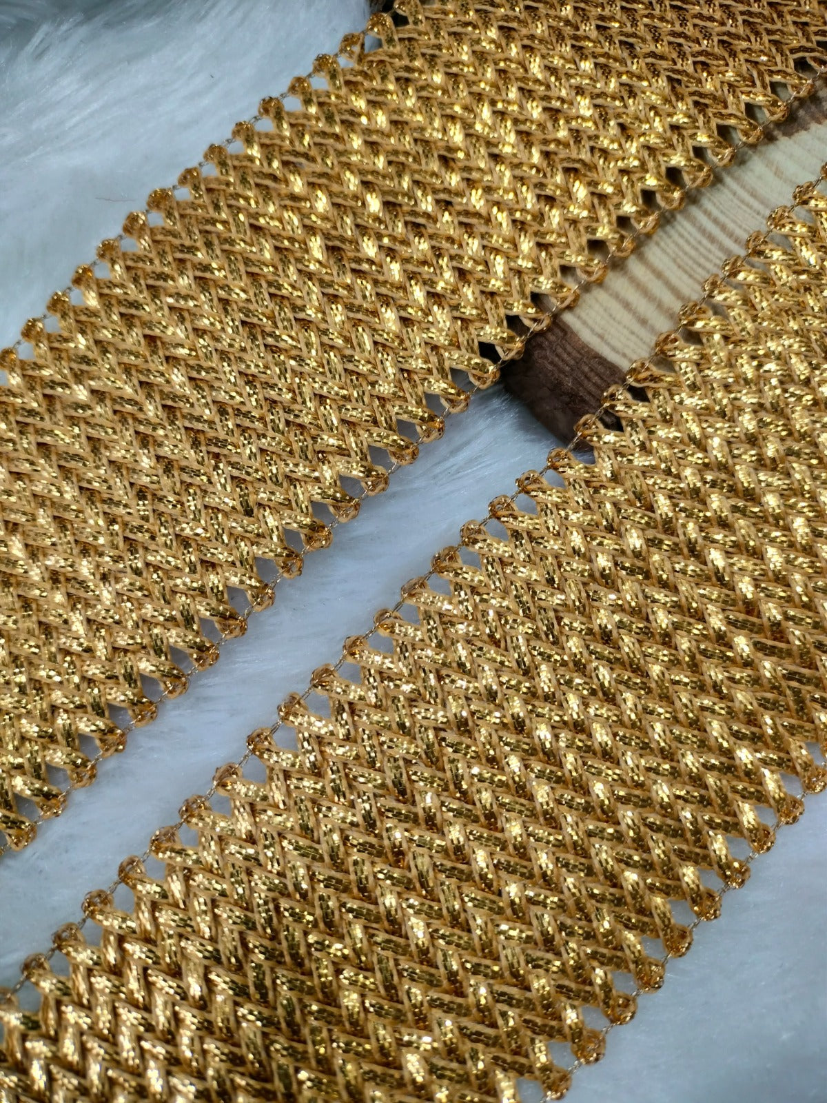 Dark Golden Fancy Embroidery Trim