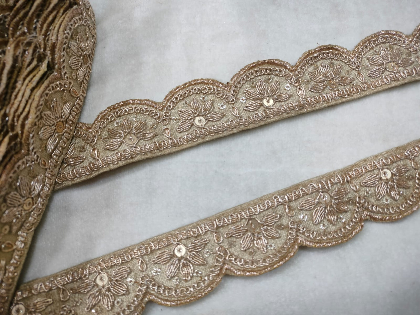 Golden Zardozi Scalloped Trim