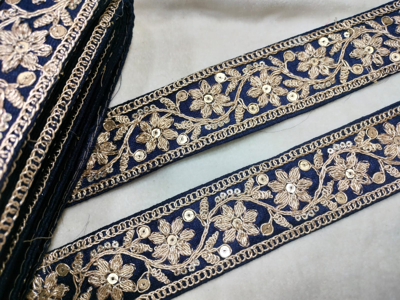 Royal Blue Sequin Trim