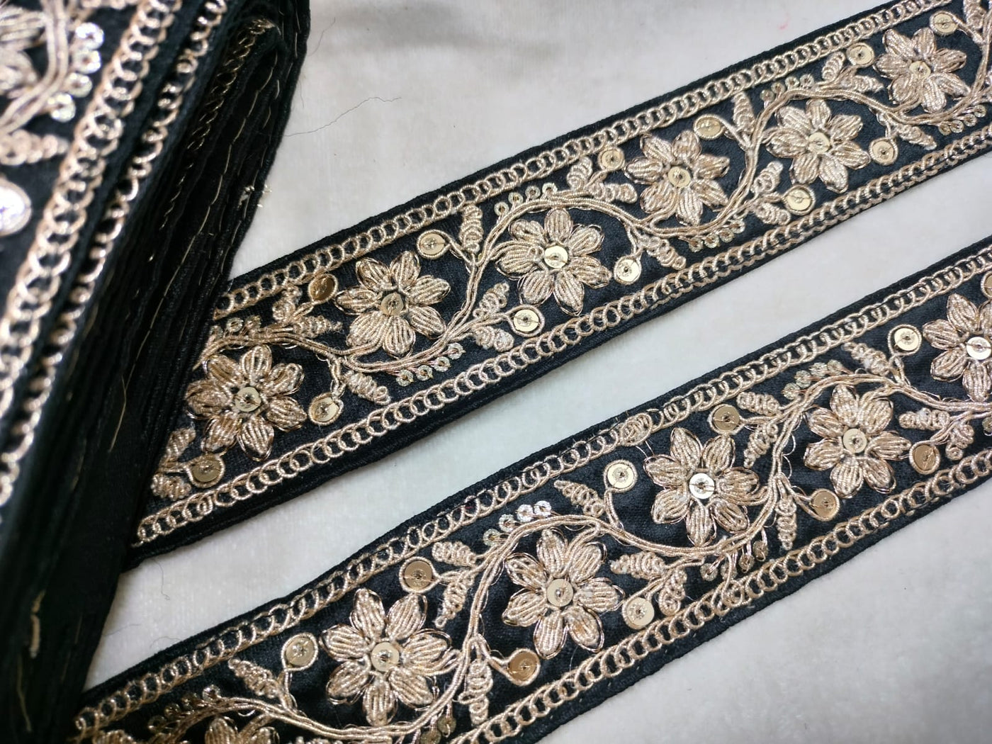 Black Sequin Trim