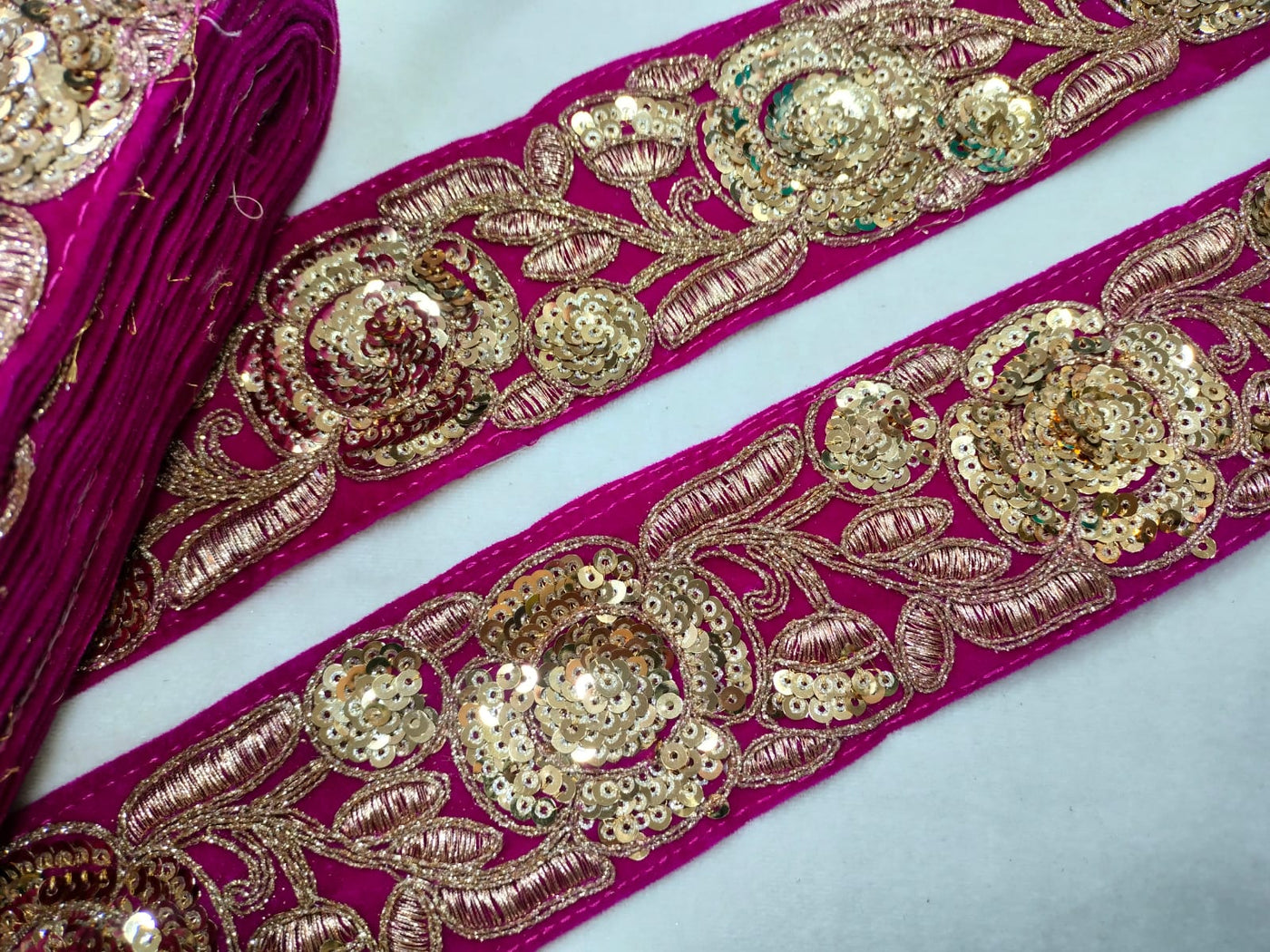 Rani Pink Fancy Embellished Trim