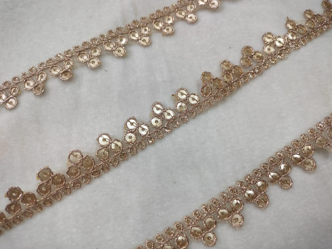 Rose Gold Circular Fancy Embellished Trim