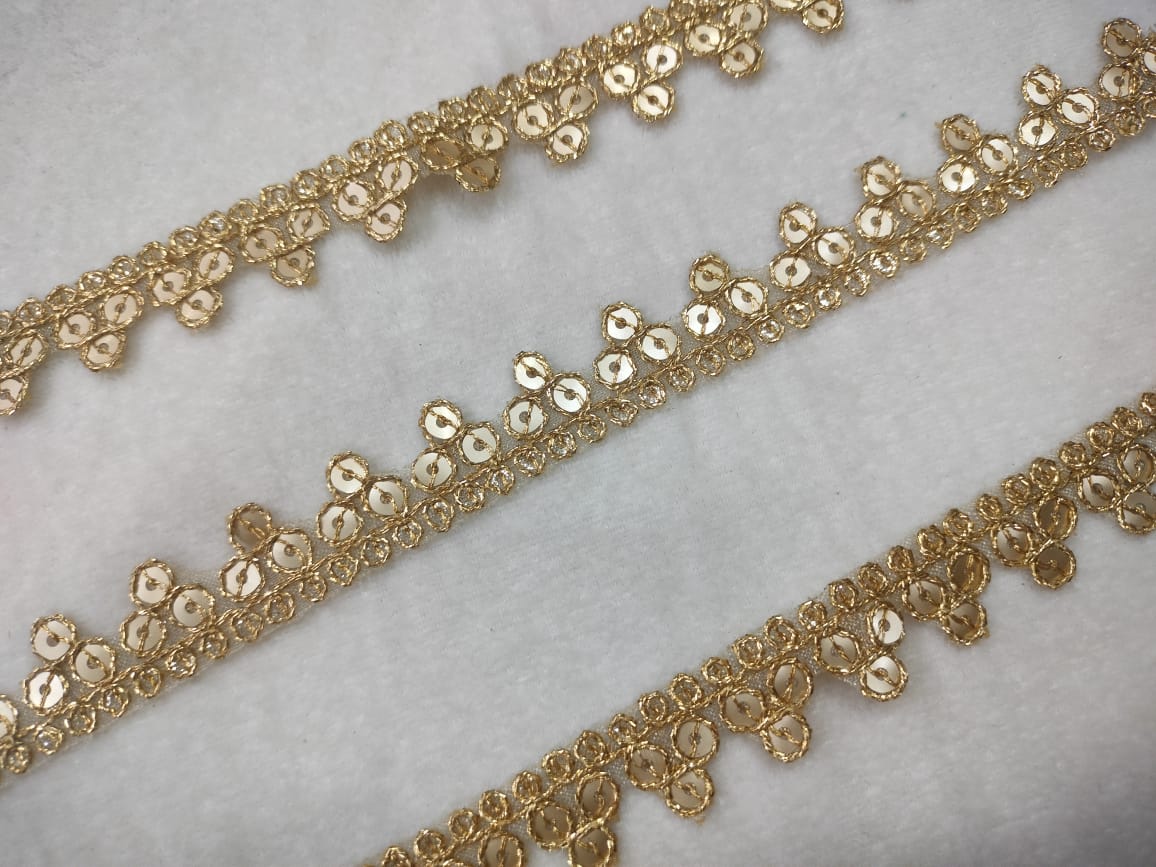 Golden Circular Fancy Embellished Trim