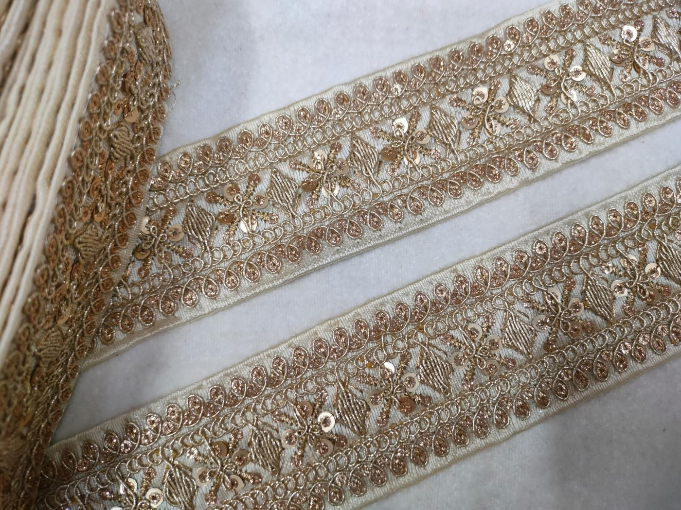 White Sequin Trim