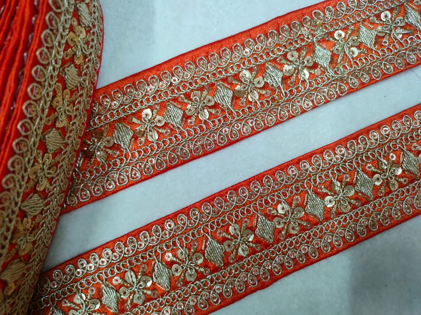 Orange Sequin Trim