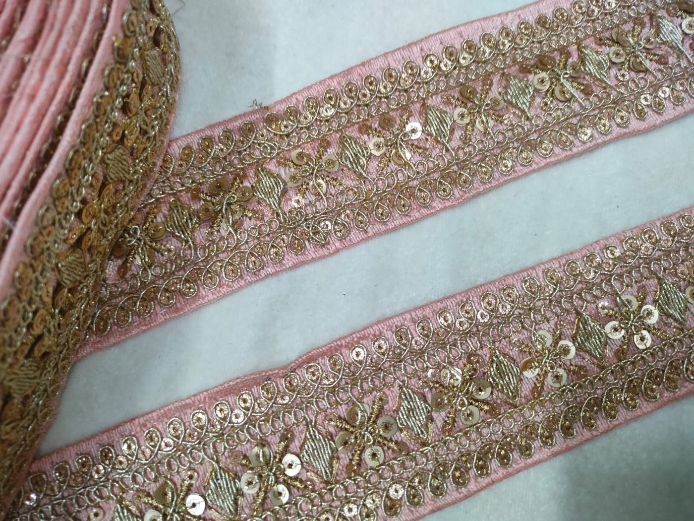 Peach Sequin Trim