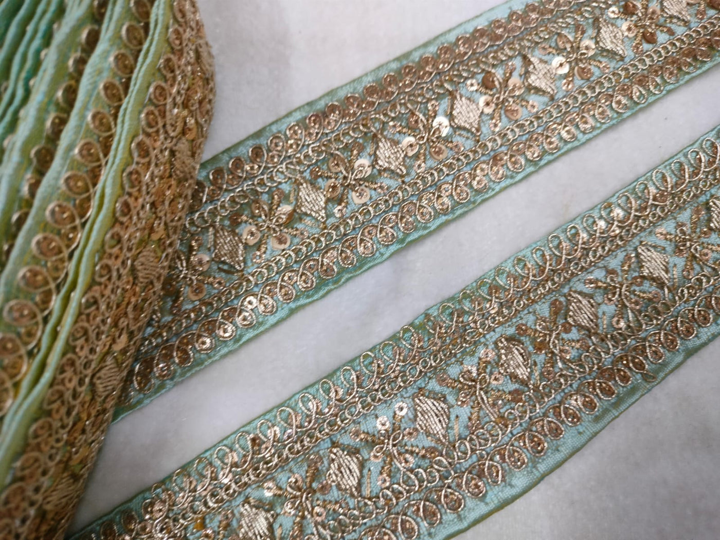 Light Green Sequin Trim