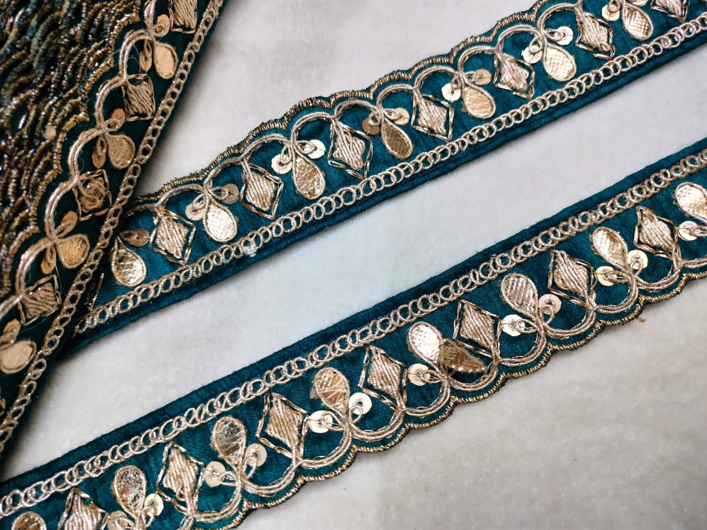 Rama Green Embellished Trim