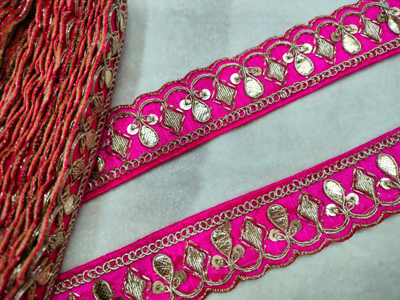 Pink Embellished Trim