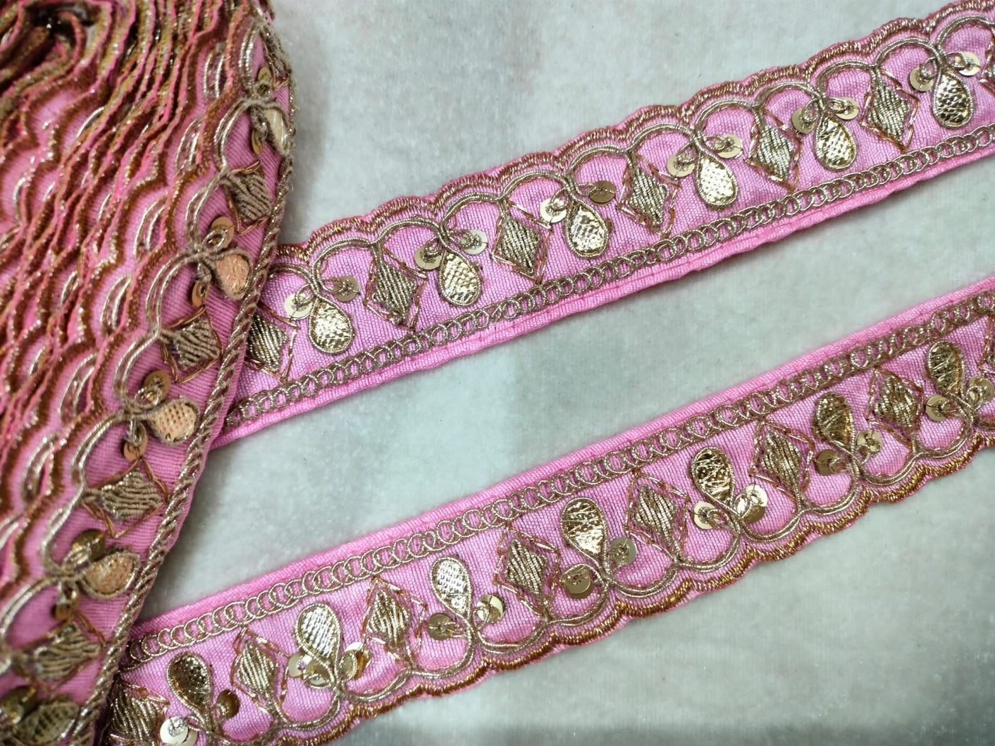 Pink Embellished Trim