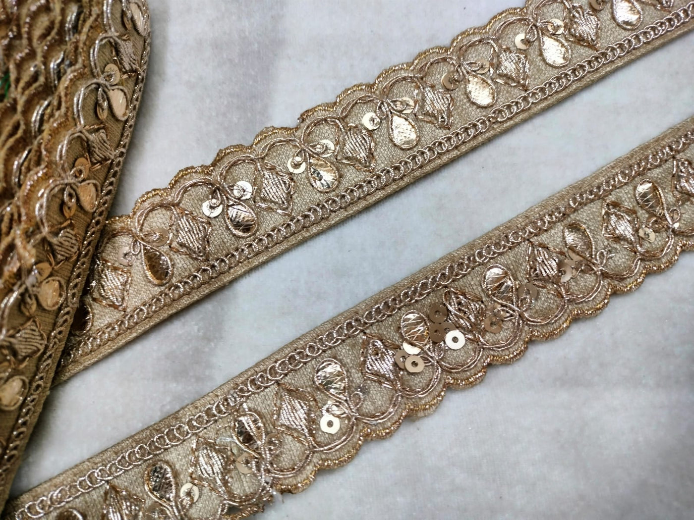 Beige Embellished Trim