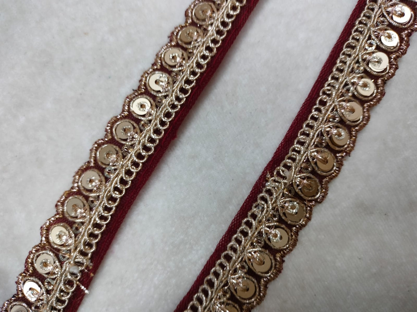 Maroon Embellished Trim