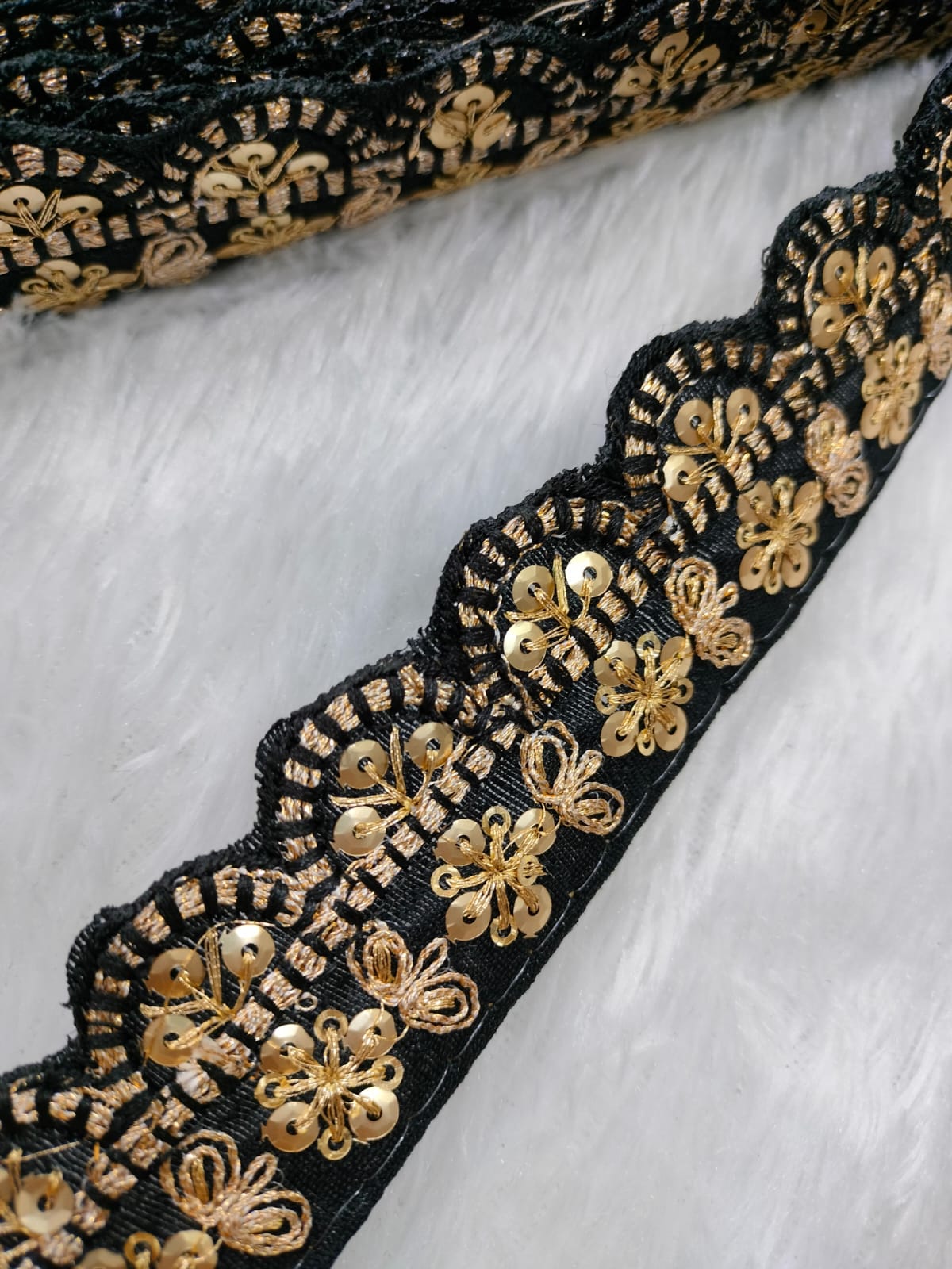 Black & Golden Fancy Zari Trim