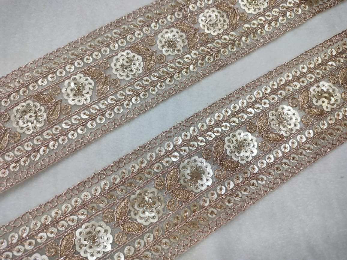 Rose Gold Fancy Embellished Trim