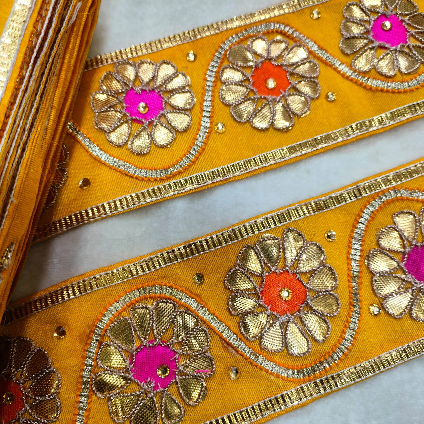 Mustard & Golden Traditional Gota Trim (Wholesale)