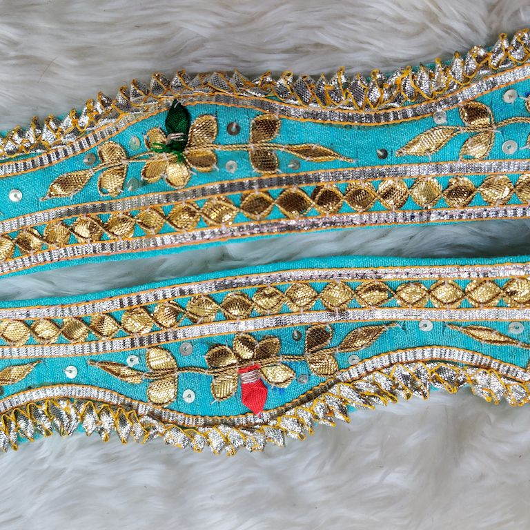 Sky Blue & Golden Traditional Gota Trim (Wholesale)