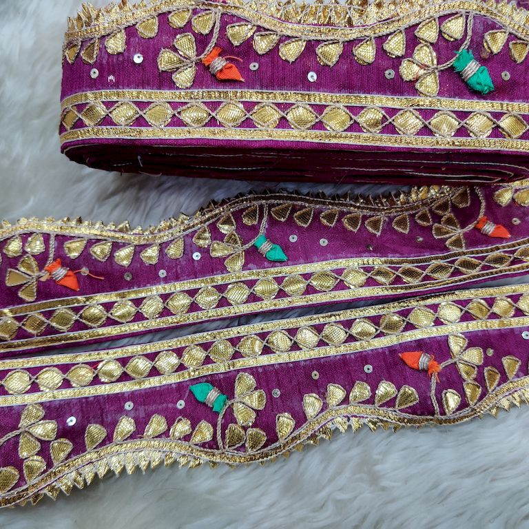 Pink & Golden Traditional Gota Trim (Wholesale)