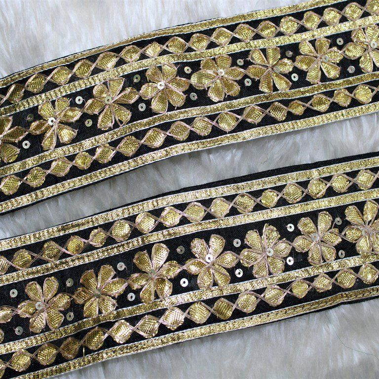 Black & Golden Traditional Gota Trim (Wholesale)