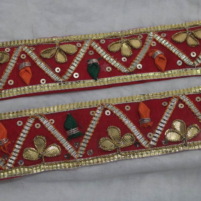 Red & Golden Traditional Gota Trim (Wholesale)