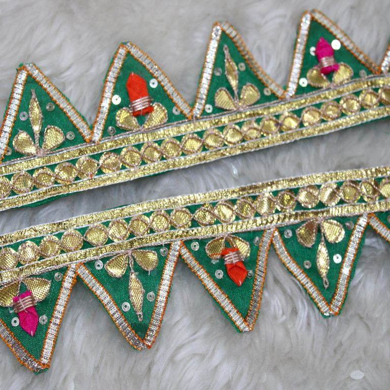 Green & Golden Traditional Gota Trim (Wholesale)