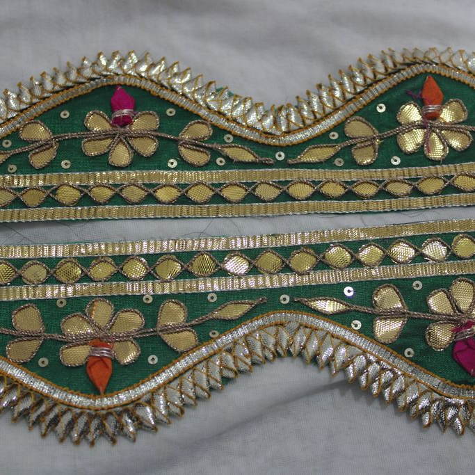 Rama Green & Golden Traditional Gota Trim (Wholesale)