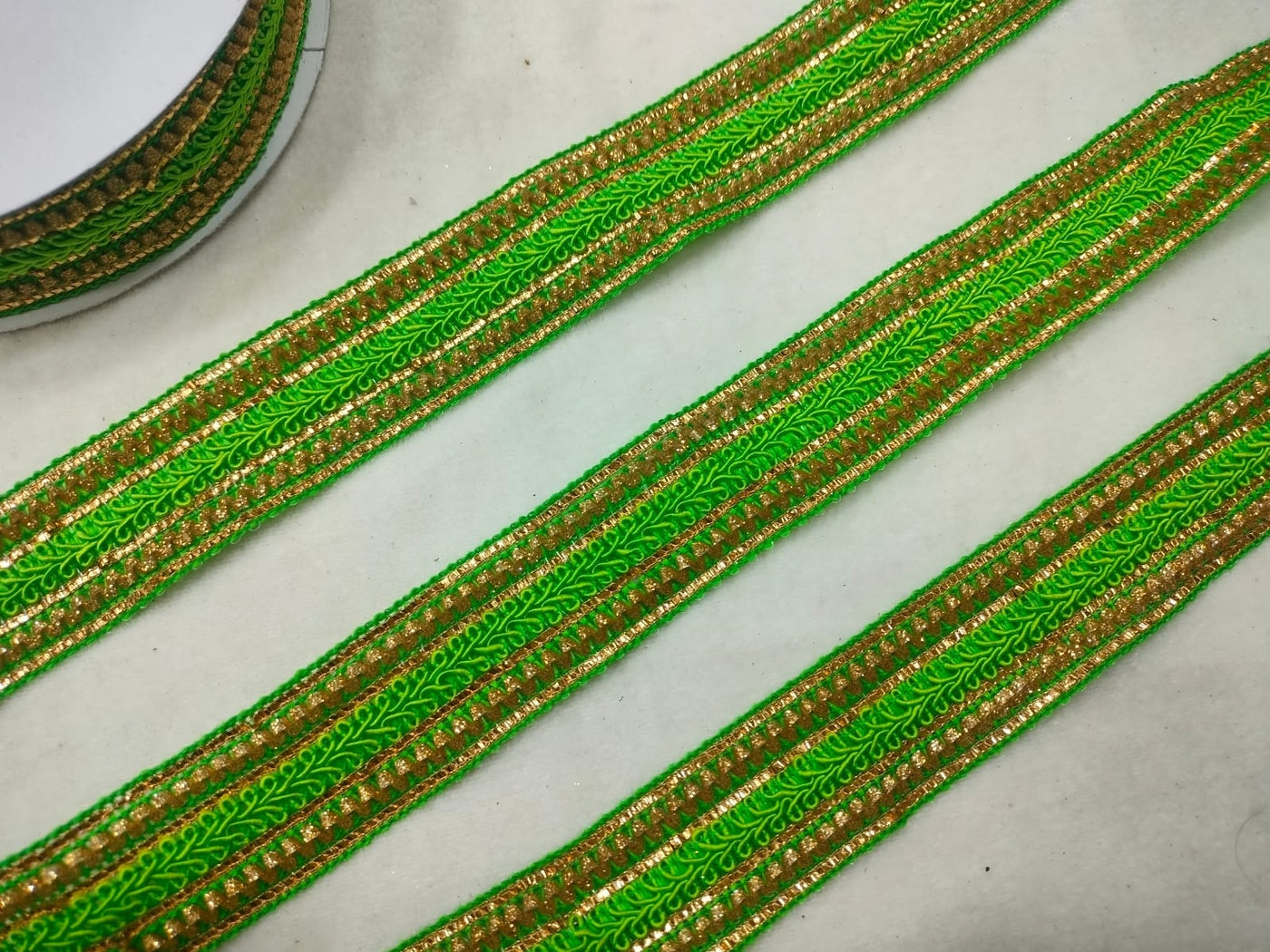 Parrot Green Fancy Zari Trim