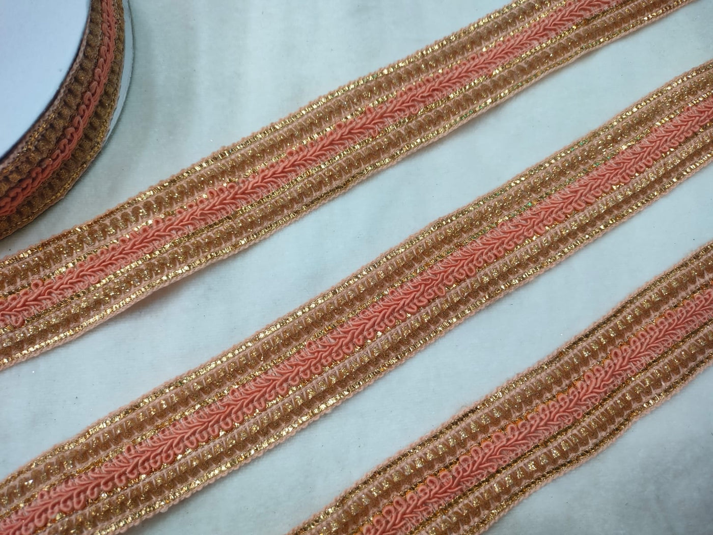 Peach Fancy Zari Trim