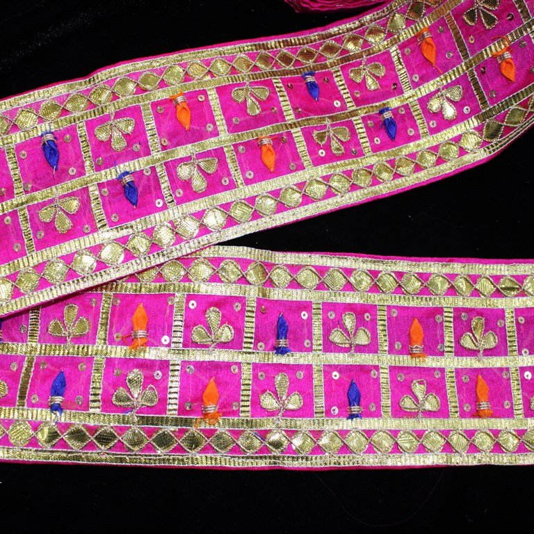 Pink & Golden Traditional Gota Trim (Wholesale)