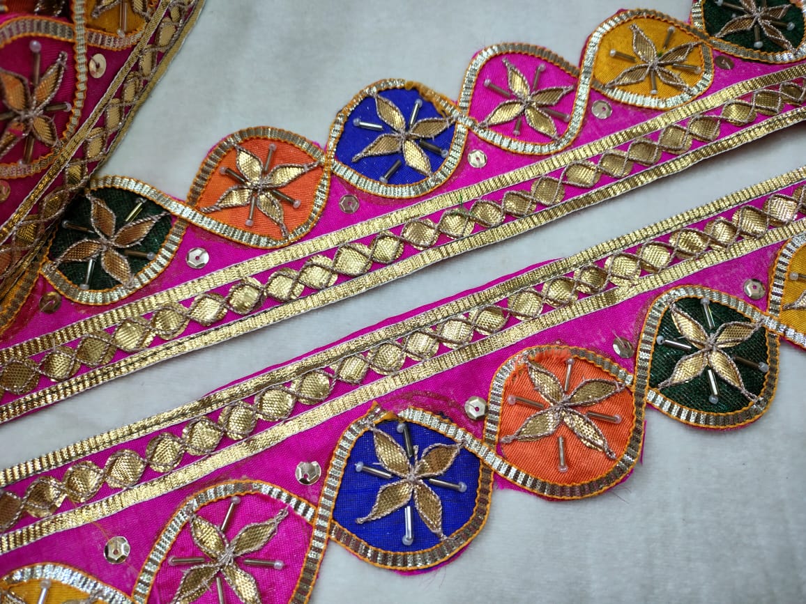 Multicolor Embroidered Gota Trim