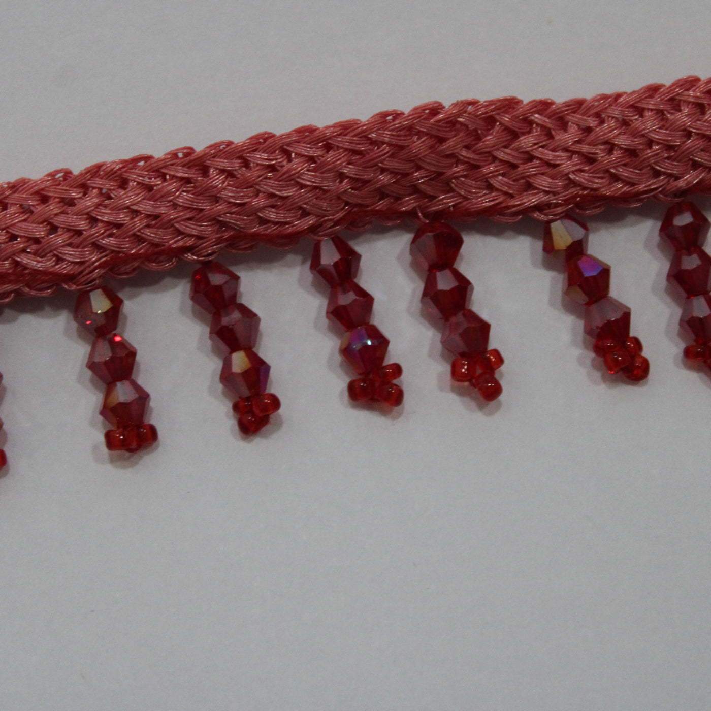 Red Crystal Beads Work Fringe Lace (Wholesale)