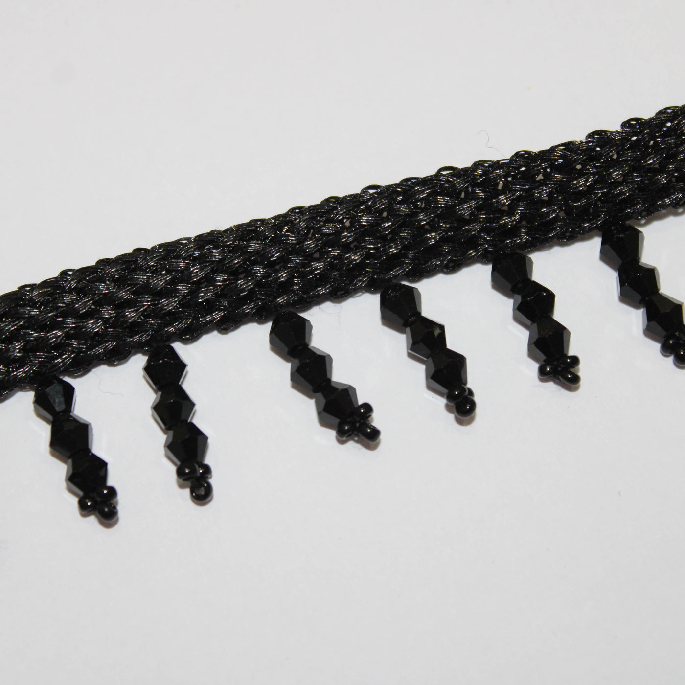 Black Crystal Beads Handwork Fringe Lace (Wholesale)