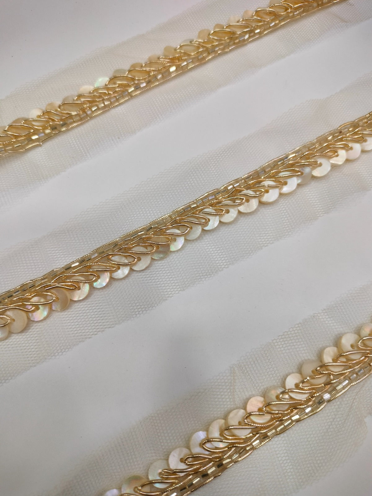 Golden Embellished Handwork Trim