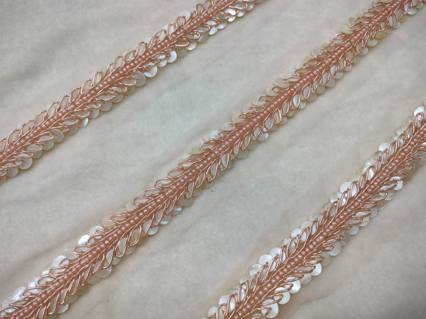 Rose Gold Embellished Handwork Trim