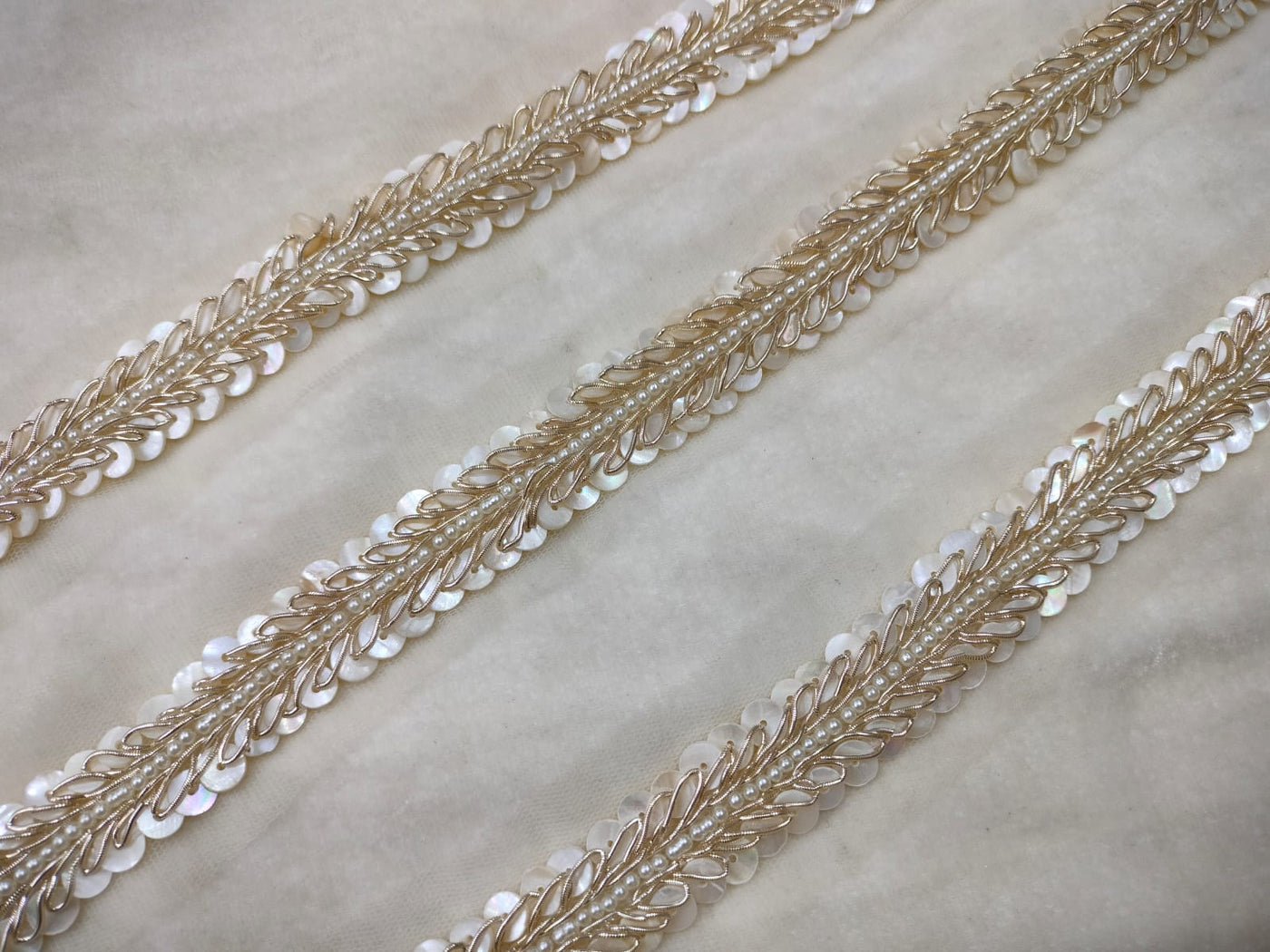 Light Gold Embellished Handwork Trim