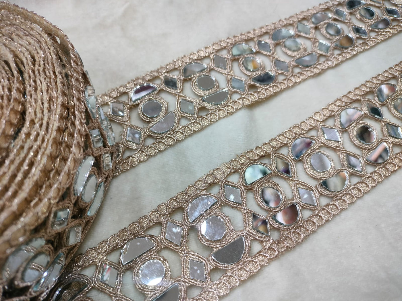 Rose Gold Embellished Mirror Trim