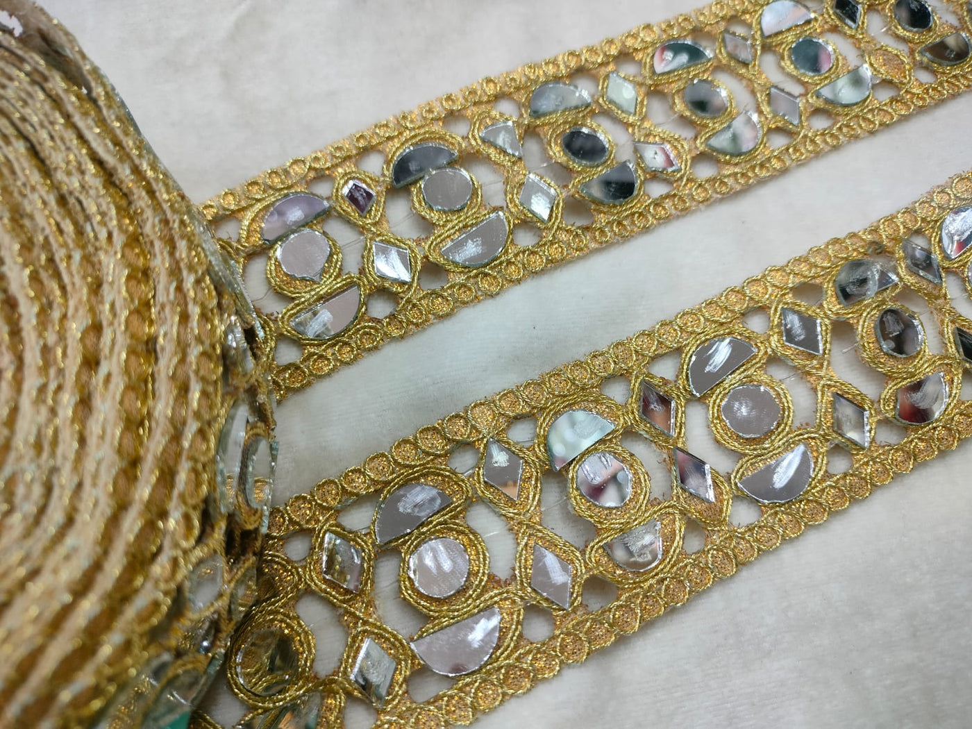 Golden Embellished Mirror Trim