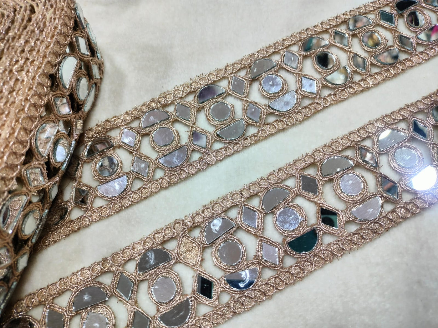 Rose Gold Embellished Mirror Trim