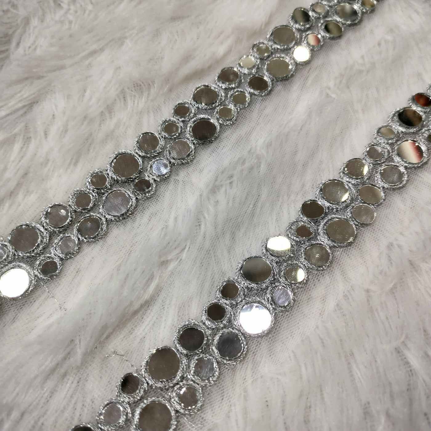 Embellished Silver Mirror Trim