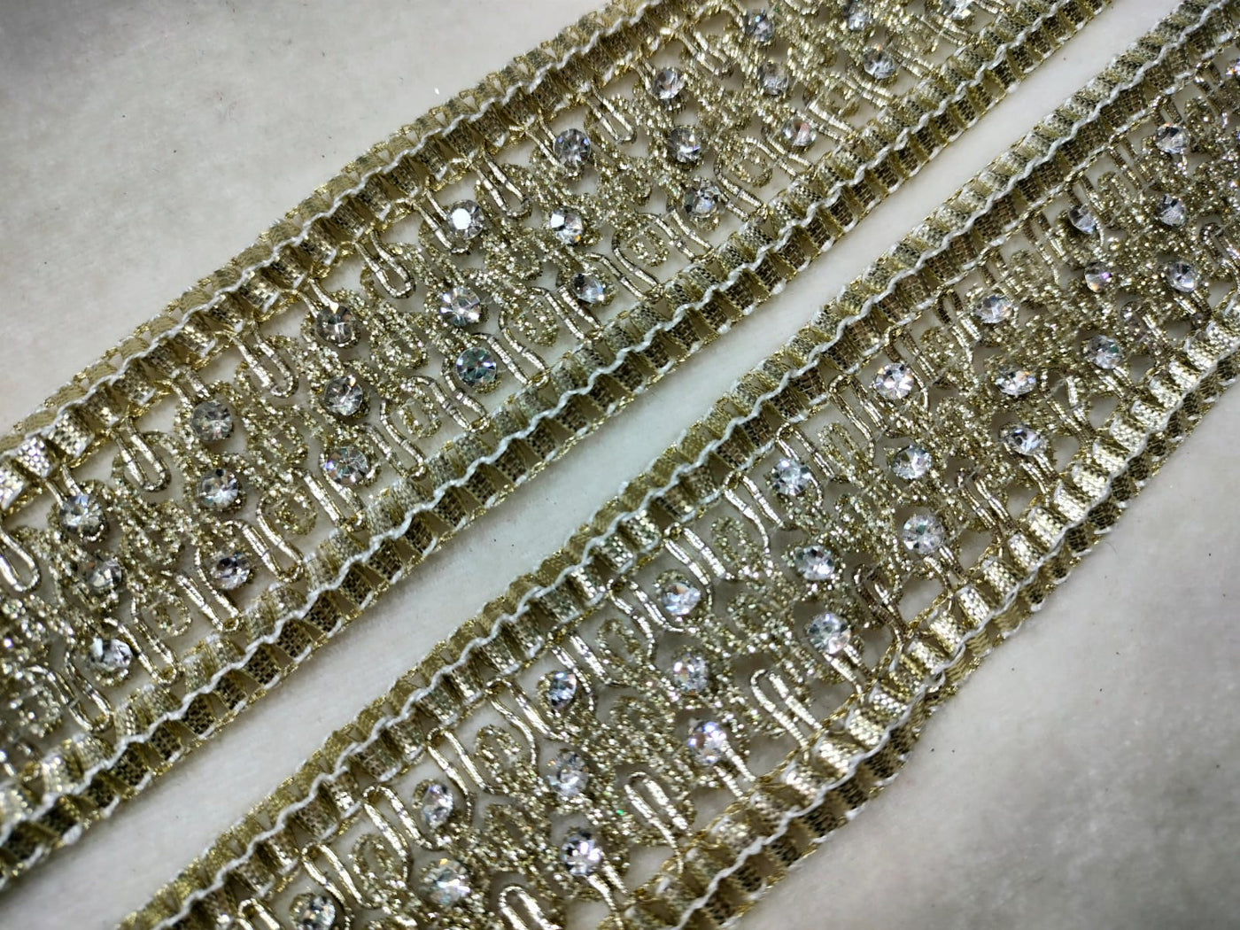 Water Gold Embellished Stone Trim