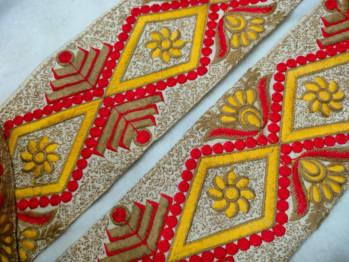 Multicolor Zari & Thread Embroidered Border
