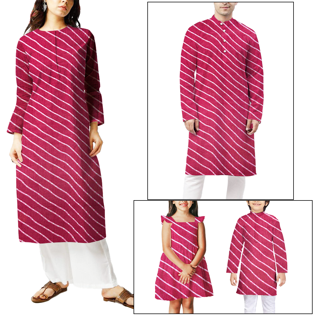 Pink Stripes Printed Georgette Fabric (Wholesale)