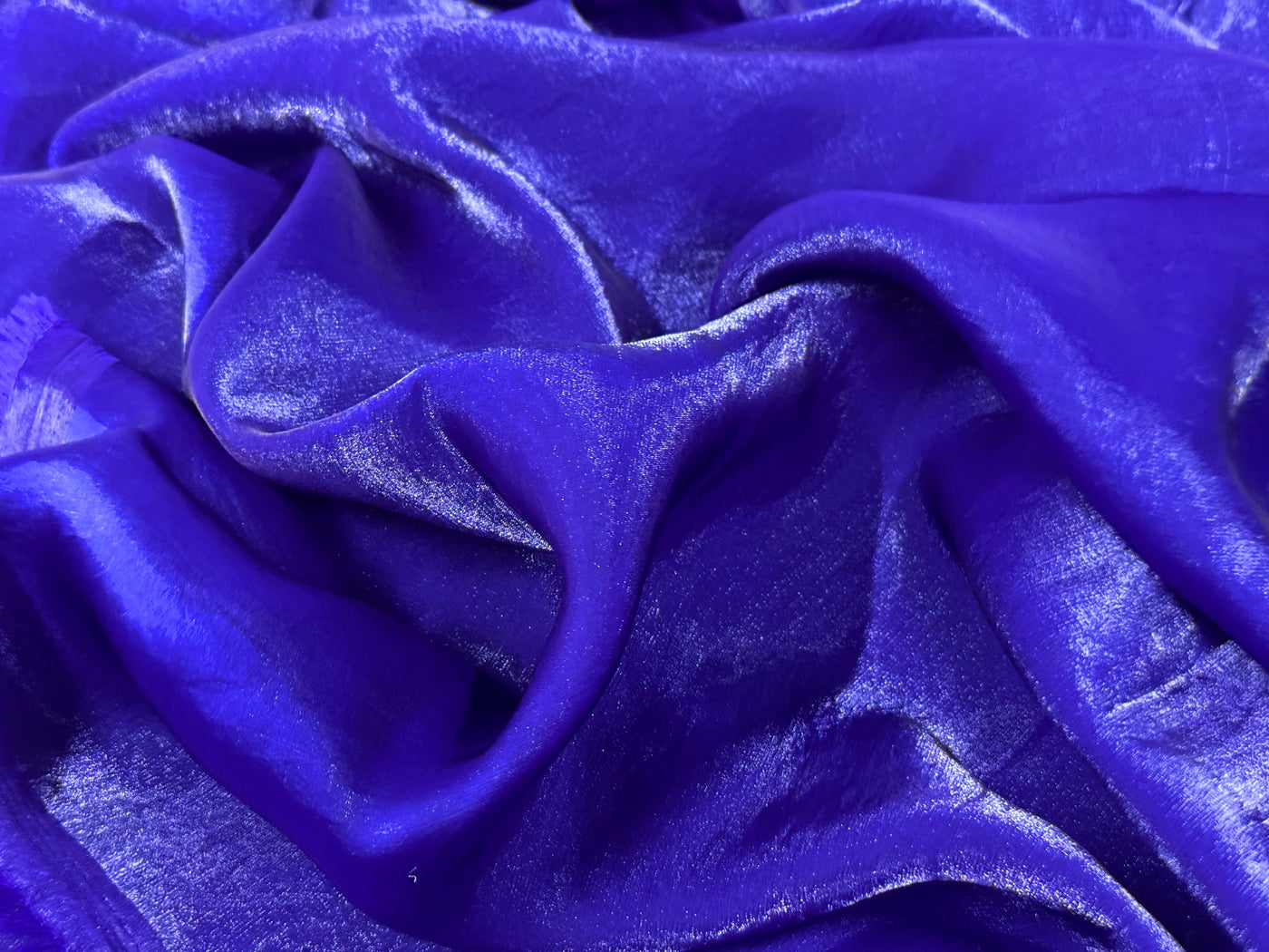 Royal Blue Plain Soft Fendi Silk Fabric