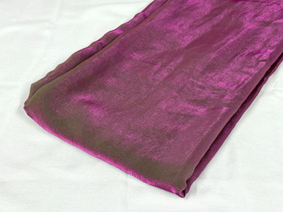 Pink & Green Dual Tone Plain Soft Fendi Silk Fabric