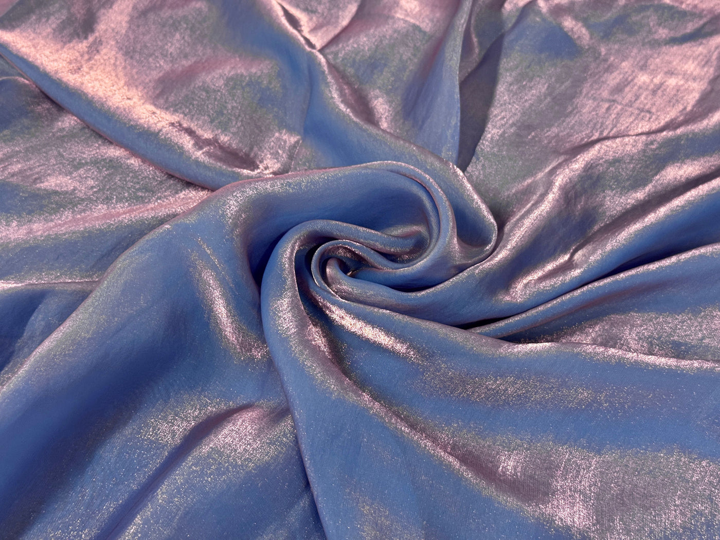 Bluish & Pink Dual Tone Plain Soft Fendi Silk Fabric
