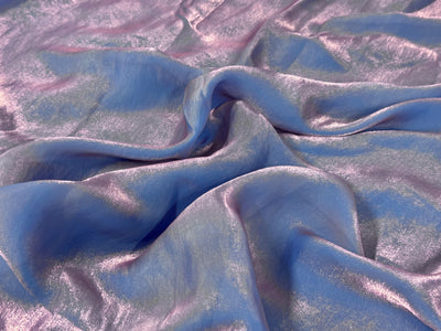 Bluish & Pink Dual Tone Plain Soft Fendi Silk Fabric