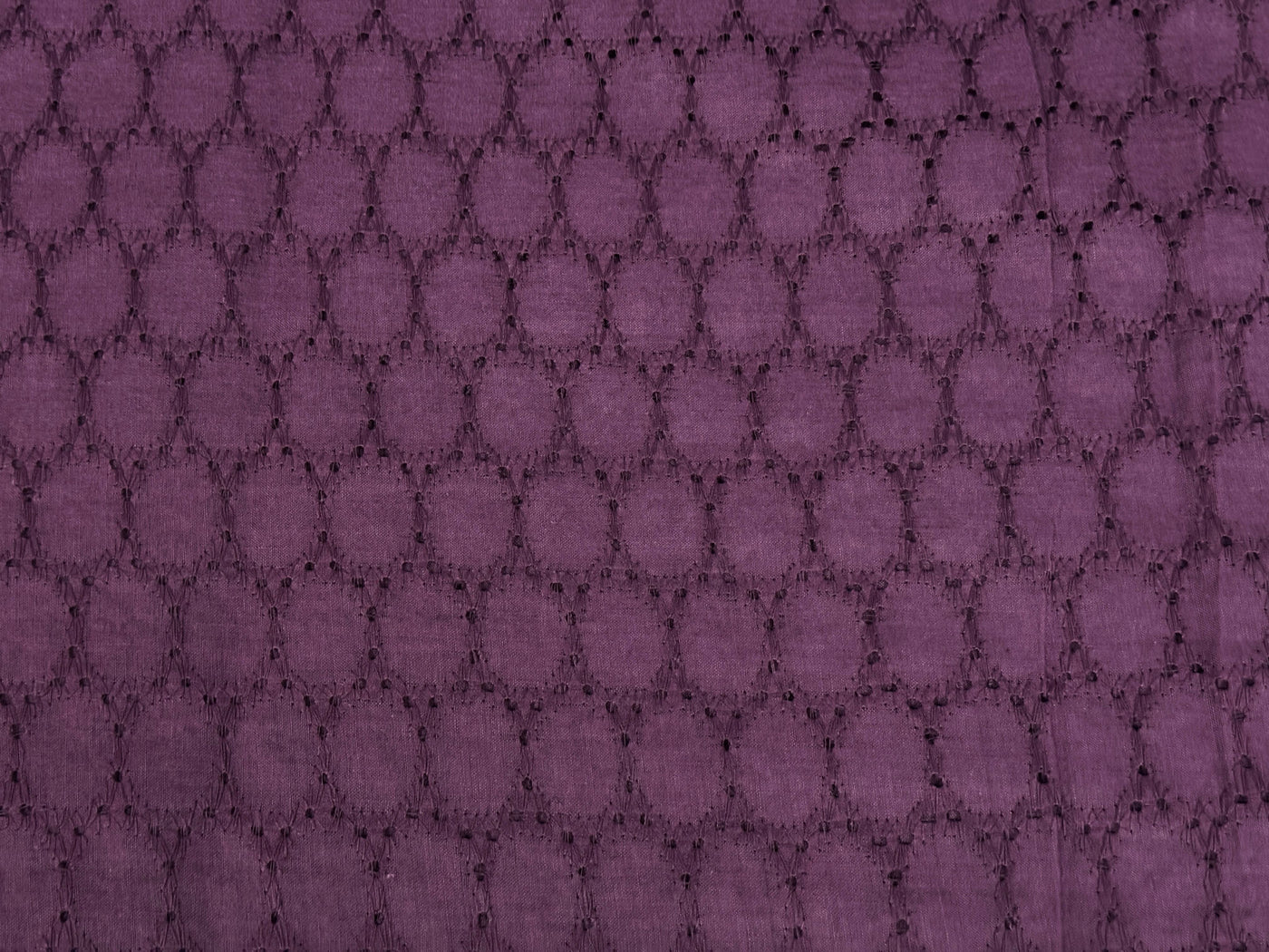 Wine Embroidered Hakoba Cotton Fabric