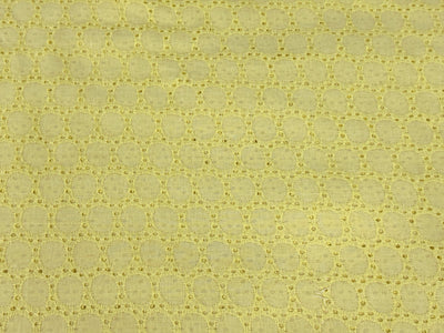 Light Yellow Embroidered Hakoba Cotton Fabric